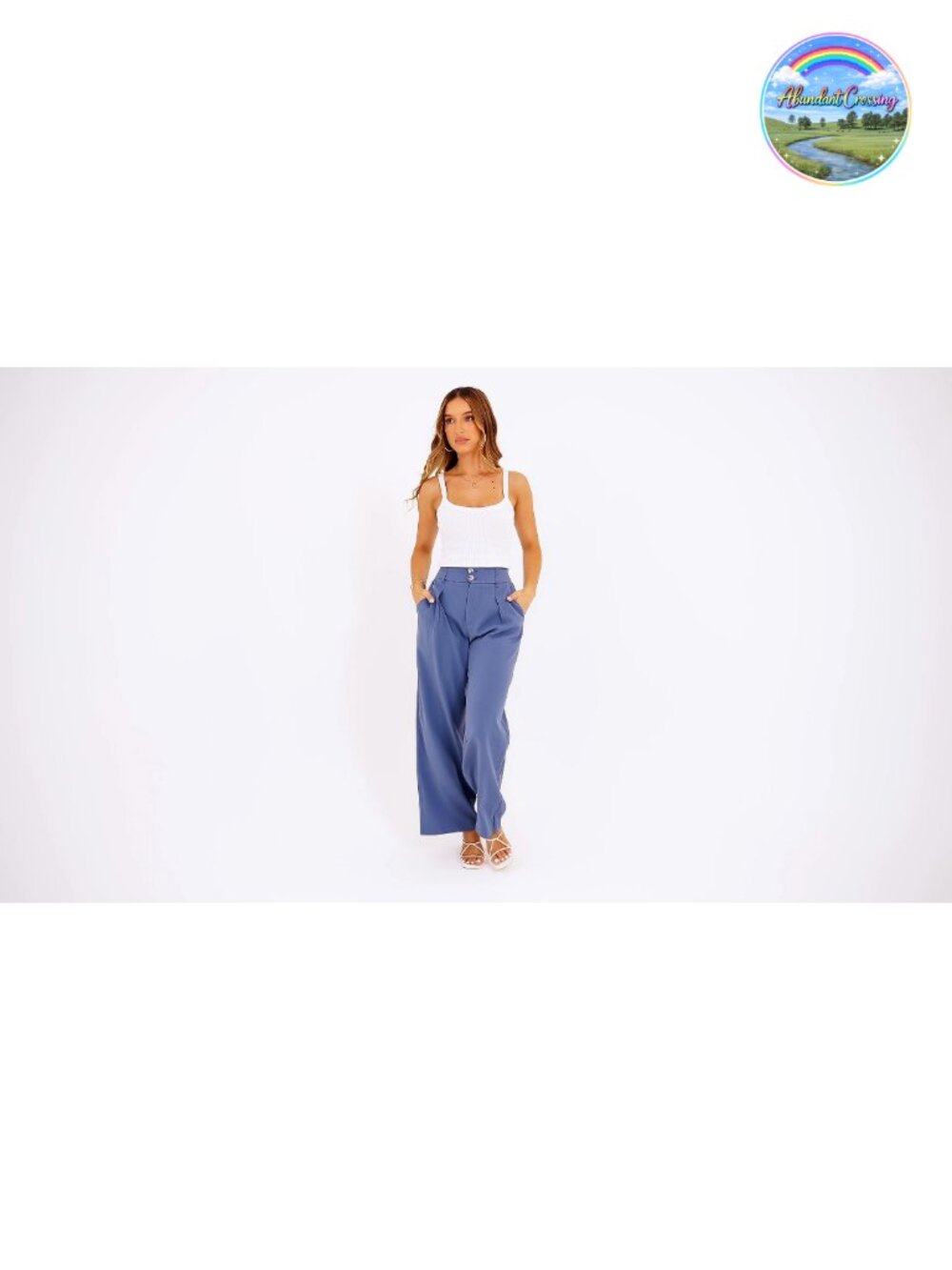 Wide Leg Dress Pants Women High Waisted Palazzo Trousers - Picture 6 of 6